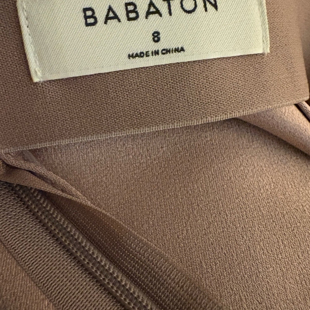 Babaton Mauve-Taupe Ruched Pencil Skirt with Front Slit - Picture 5 of 7